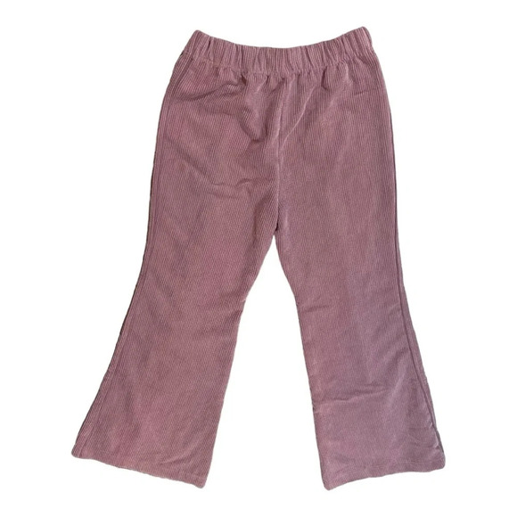 Urban Outfitters BDG High Rise Josie Corduroy Flare Pants Medium Pink Wide Leg L - Picture 2 of 3